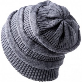 Skullies & Beanies Knit Slouchy Beanie Warm Chunky Baggy Winter Hat for Women Men - CF192EAARI8 $16.27