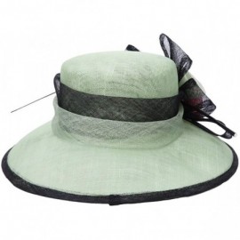 Sun Hats Women 3 Layers Sinamay Kentucky Derby Church Sun Summer Hats - Mint Black - C112FZF0QHX $52.65