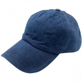 Baseball Caps Women's Adjustable Plain Baseball Cap Vintage Washed Low Profile Dad Hat - Navy - CH1933DISYK $8.14