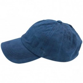 Baseball Caps Women's Adjustable Plain Baseball Cap Vintage Washed Low Profile Dad Hat - Navy - CH1933DISYK $8.14