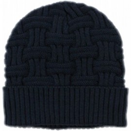 Skullies & Beanies Mens Winter Knitting Wool Warm Hat Daily Slouchy Hats Beanie Skull Cap - Navy Blue - CG1265BJYPB $12.63