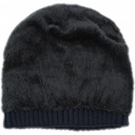 Skullies & Beanies Mens Winter Knitting Wool Warm Hat Daily Slouchy Hats Beanie Skull Cap - Navy Blue - CG1265BJYPB $12.63