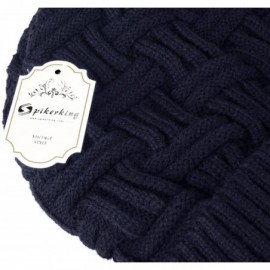 Skullies & Beanies Mens Winter Knitting Wool Warm Hat Daily Slouchy Hats Beanie Skull Cap - Navy Blue - CG1265BJYPB $12.63