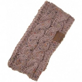 Cold Weather Headbands Womens Confetti Sherpa Lined Winter Cable Knit Headband Headwrap - Taupe - CO18RZ0KLA8 $14.92