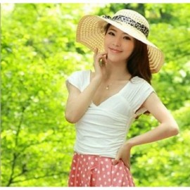 Sun Hats Women Sun Hat Brim Beach Straw Floppy Derby Cap - Sh01-white - CZ11M87QBZ3 $14.80