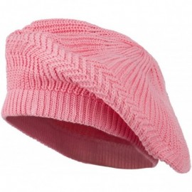 Skullies & Beanies Cotton Rasta Tam Beret - Pink - C012B2DX525 $25.12