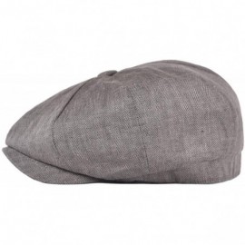 Newsboy Caps Men's Linen Newsboy Cap Herringbone Breathable Summer Hat - Dark Grey - CS1962CHXN2 $21.32