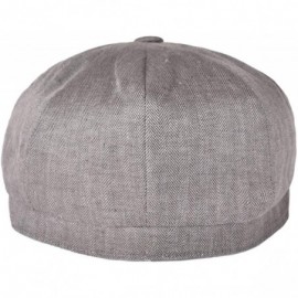 Newsboy Caps Men's Linen Newsboy Cap Herringbone Breathable Summer Hat - Dark Grey - CS1962CHXN2 $21.32