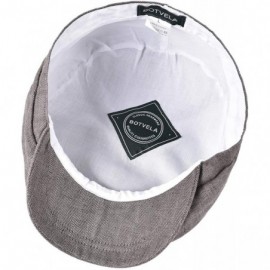 Newsboy Caps Men's Linen Newsboy Cap Herringbone Breathable Summer Hat - Dark Grey - CS1962CHXN2 $21.32