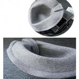 Bucket Hats Women's Retro Wool Felt Cloche Bucket Bowler Hat Spring Crushable Bowknot - Grey - CM1889QLIKM $18.53