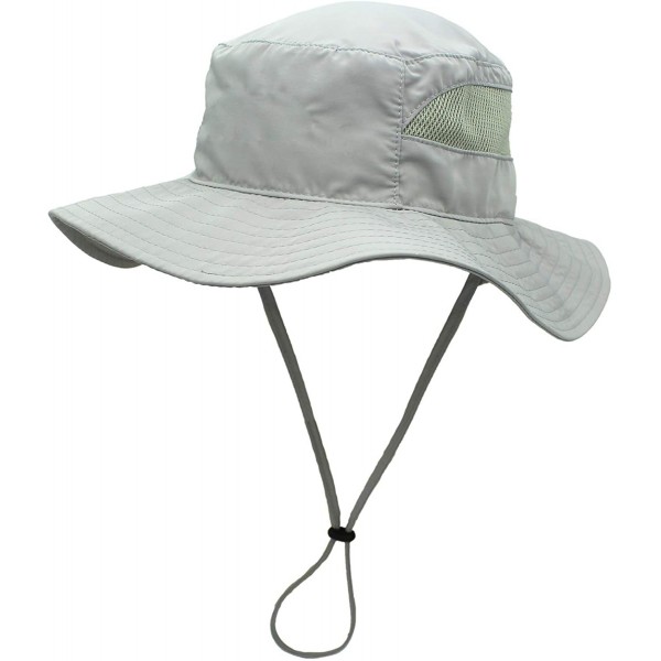 Sun Hats Fishing Hat Anti-UV Breathable Light Protection Hat Wide Brim Beach Hat - Gray - CK18Q288IUD $14.73