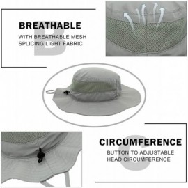 Sun Hats Fishing Hat Anti-UV Breathable Light Protection Hat Wide Brim Beach Hat - Gray - CK18Q288IUD $14.73