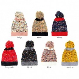 Skullies & Beanies Women Fashion Winter Fall Soft Knitted Multi Color Animal Print Cat Ear Beanie Hats - Sprinkles - Mustard ...