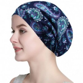 Skullies & Beanies Satin Lined Sleep Cap Slouchy Slap Hat — Soft Elastic Band- Stay All Night - Elegent Paisley - CQ18NG50T3E...