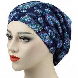 Skullies & Beanies Satin Lined Sleep Cap Slouchy Slap Hat — Soft Elastic Band- Stay All Night - Elegent Paisley - CQ18NG50T3E...