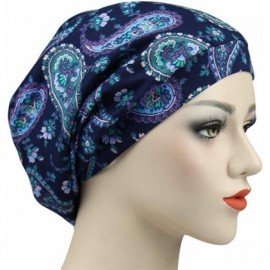 Skullies & Beanies Satin Lined Sleep Cap Slouchy Slap Hat — Soft Elastic Band- Stay All Night - Elegent Paisley - CQ18NG50T3E...