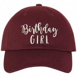 Baseball Caps Birthday Girl Dad Hat - Baseball Cap - Burgundy - CC18NYTO5XS $30.48