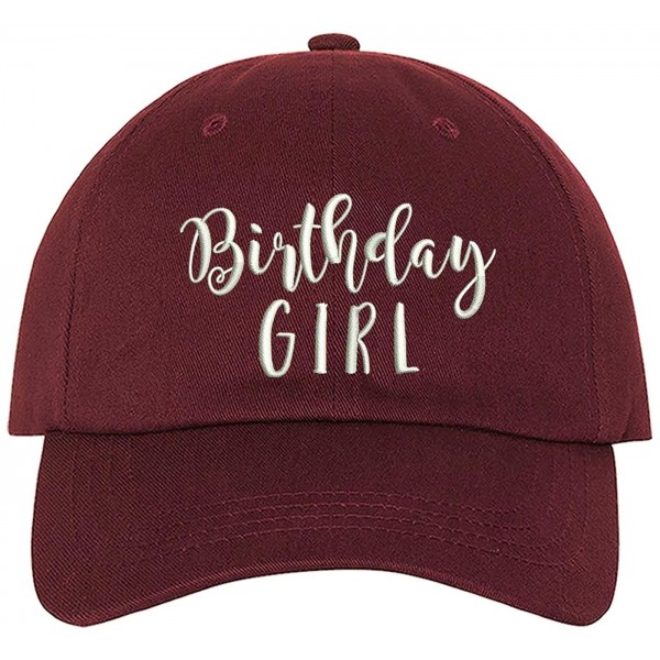 Baseball Caps Birthday Girl Dad Hat - Baseball Cap - Burgundy - CC18NYTO5XS $12.53