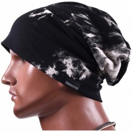 Skullies & Beanies Men's Slouchy Beanie Summer Thin Skull Cap Baggy Oversize Knit Hat - Ink Black - CQ18U07W9RW $13.92