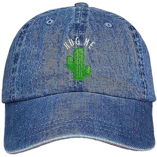 Baseball Caps Hug Me Cactus Baseball Cap - Funny Dad Hat Unisex - Light Denin - CM18SWE5DAL $19.32