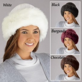 Skullies & Beanies Etc Faux Fur Trimmed Winter Fashion Hat Chocolate - Black - CY11IGDMGGL $19.52