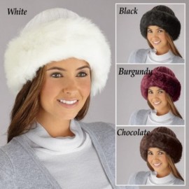 Skullies & Beanies Etc Faux Fur Trimmed Winter Fashion Hat Chocolate - Black - CY11IGDMGGL $8.73