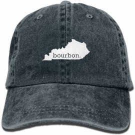 Baseball Caps Kentucky Bourbon Vintage Washed Dyed Cotton Adjustable Denim Cowboy Cap - Navy - C3187QYADNY $12.51