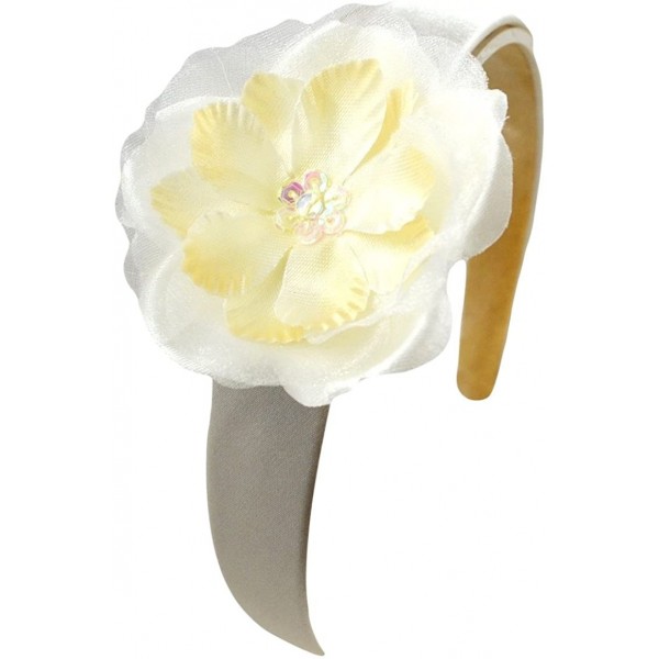 Headbands Sophie Girls Silk Flower Arch Headband - Ivory - CU11FCU63Y7 $12.86