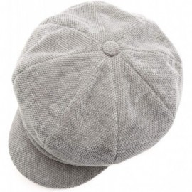 Newsboy Caps Women's Classic Visor Baker boy Cap Newsboy Cabbie Winter Cozy Hat with Comfort Elastic Back - Chenille Grey - C...