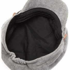 Newsboy Caps Women's Classic Visor Baker boy Cap Newsboy Cabbie Winter Cozy Hat with Comfort Elastic Back - Chenille Grey - C...