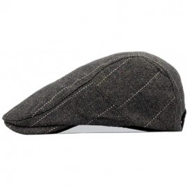 Newsboy Caps Plaid Ivy Scally Driver Cap Wool Blend Herringbone Tweed Newsboy Cabbie Gatsby Golf Beret - Coffee - CK18II6AGMD...