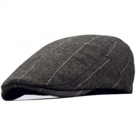 Newsboy Caps Plaid Ivy Scally Driver Cap Wool Blend Herringbone Tweed Newsboy Cabbie Gatsby Golf Beret - Coffee - CK18II6AGMD...