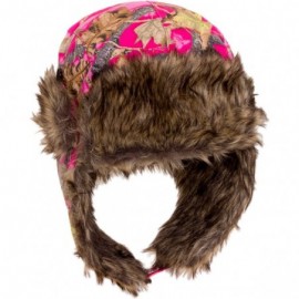 Bomber Hats Trooper Ear Flap Cap w/Faux Fur Lining Hat - Pink Camo - C211P842BG1 $14.73