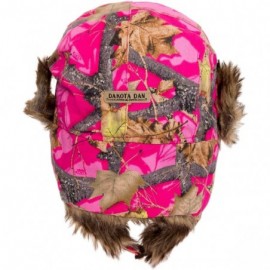 Bomber Hats Trooper Ear Flap Cap w/Faux Fur Lining Hat - Pink Camo - C211P842BG1 $14.73