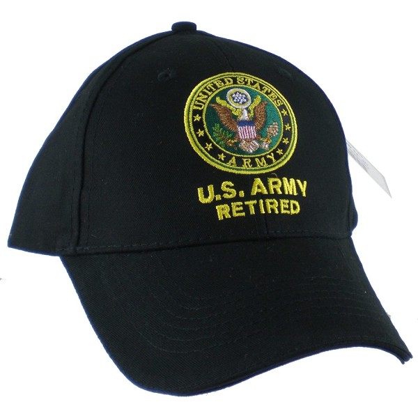 Baseball Caps U.S. Army Retired Cap Black - CA11K1M0AB7 $15.35