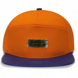 Baseball Caps Baseball 5 Panel Biker Hat - Cs290 Orange/Royal - C011WJW7I2R $14.03