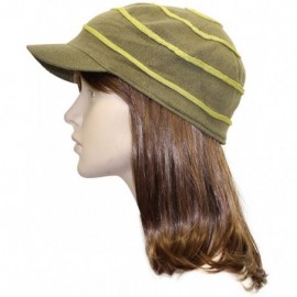 Baseball Caps Cotton Cap Ladies Size Small with Contrast Swirl Design - Olive Green - CM11QQ0EAT1 $16.38