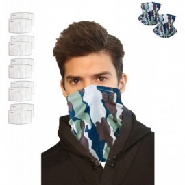Balaclavas 12PCS Neck Gaiters with Filters- Bandana Face Mask Scarf Face Cover for Women Men - Green3 - C0199DYQQNS $14.02