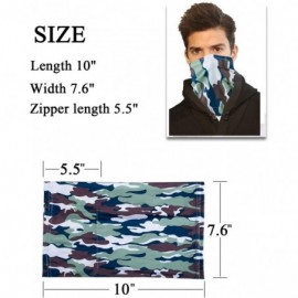 Balaclavas 12PCS Neck Gaiters with Filters- Bandana Face Mask Scarf Face Cover for Women Men - Green3 - C0199DYQQNS $14.02