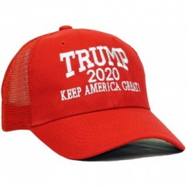 Baseball Caps Trump 2020 Keep America Great Embroidery Campaign Hat USA Baseball Cap - Mesh- Red - CK18OYQLGQ2 $10.21