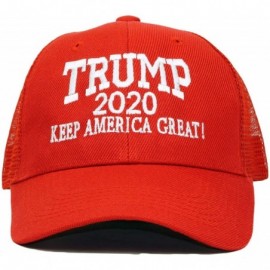 Baseball Caps Trump 2020 Keep America Great Embroidery Campaign Hat USA Baseball Cap - Mesh- Red - CK18OYQLGQ2 $10.21