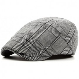 Newsboy Caps Mens British Plaid Newsboy Paperboy Cabbie Gatsby Cap Hat for Men - Grey1 - CI18DH30CQ4 $21.84