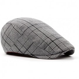 Newsboy Caps Mens British Plaid Newsboy Paperboy Cabbie Gatsby Cap Hat for Men - Grey1 - CI18DH30CQ4 $9.93