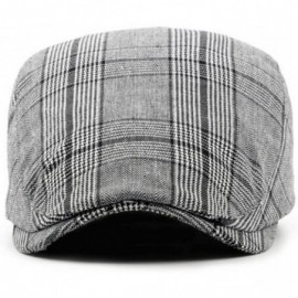 Newsboy Caps Mens British Plaid Newsboy Paperboy Cabbie Gatsby Cap Hat for Men - Grey1 - CI18DH30CQ4 $9.93