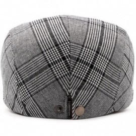 Newsboy Caps Mens British Plaid Newsboy Paperboy Cabbie Gatsby Cap Hat for Men - Grey1 - CI18DH30CQ4 $9.93