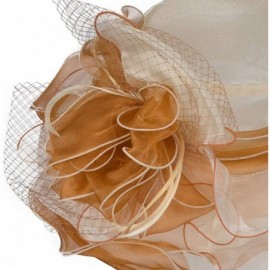 Sun Hats Women's Vintage 40s Two Tone Floral Wedding Fascinator Church Kentucky Derby Party Hat - Beige/Tan - CG17XQ3SMC8 $22.31