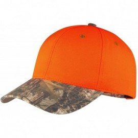 Baseball Caps Men's Safety Cap with Camo Brim - Orange Blaze/Realtree Xtra - CQ182S2NMOO $10.71