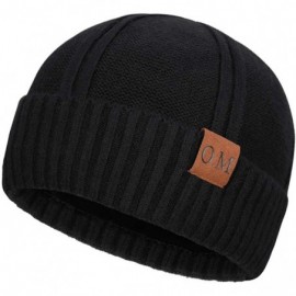 Skullies & Beanies Mens Winter Beanie Hat Warm Knit Cuffed Plain Toboggan Ski Skull Cap - Black 1 P - CP18YHHRTL7 $10.29