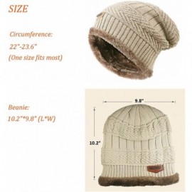 Skullies & Beanies Winter Hats for Women & Men Slouchy Beanie Skull Caps Warm Snow Ski Knit Hat Cap - Beige - CX189LWAAGQ $10.75