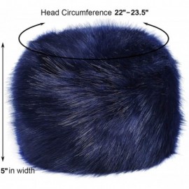 Skullies & Beanies Women's Winter Faux Fur Cossak Russian Style Hat - Navy - C212LH2500B $14.62